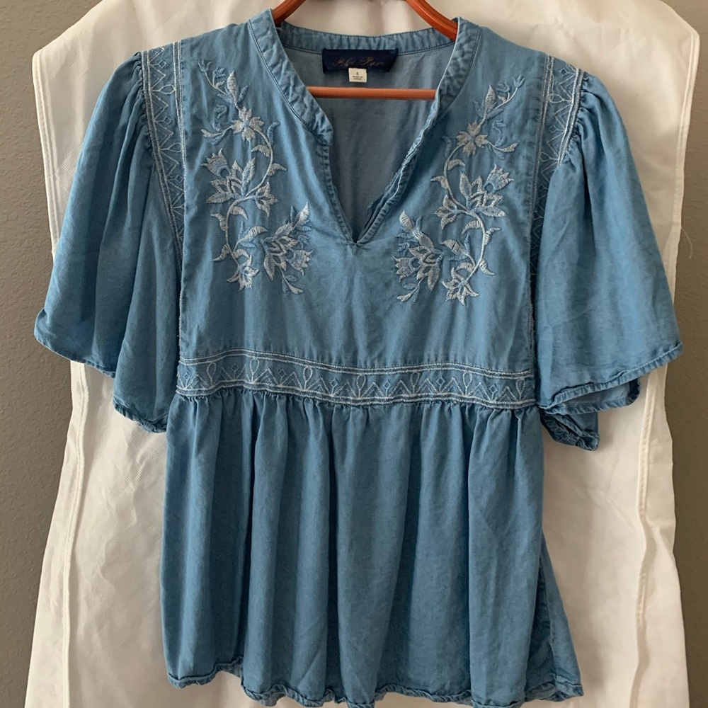 Boho jean blouse